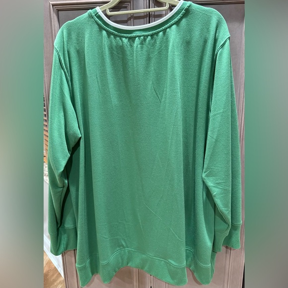 Jane and Delancey Pickleball Sweatshirt/Top Green Crew Neck - Picture 4 of 8